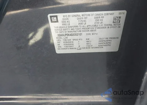 2016 GMC Terrain Slt from USA, damaged, VIN 2GKALPEK4G6352101